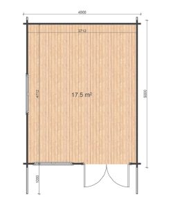 Maison de jardin LINUS 4m x 5m, 44 mm