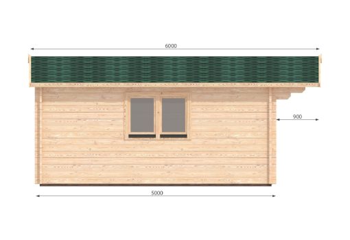 Maison de jardin LINUS 4m x 5m, 44 mm